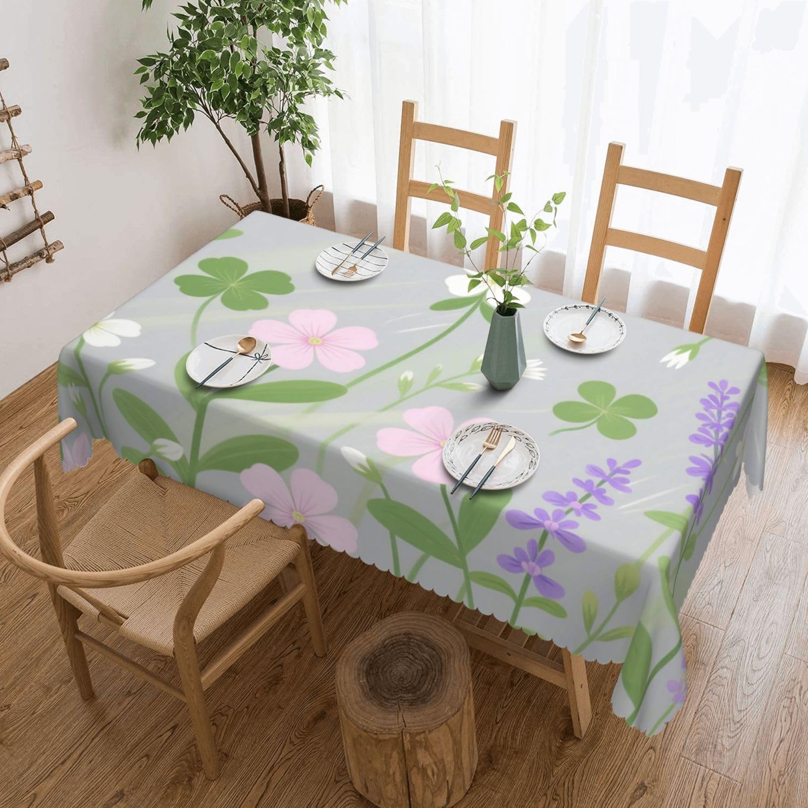 Nappe rectangle anti-tache 137x183cm pour salle à manger