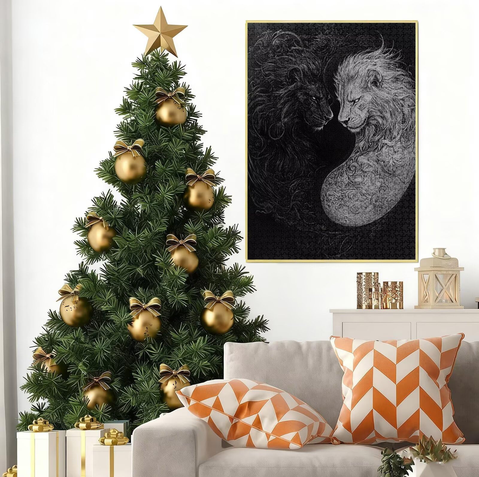 Puzzle 1500 Pezzi per Adulti e Ragazzi, 3 4 5 Anni Puzzle Luna 6 7 8 Anni Giochi Educativi Sostenibili Con Motivi Per Adulti Da Gioco in Legno Di Alta Qualità Jigsaw Leone per Gioco Familiare B-8401