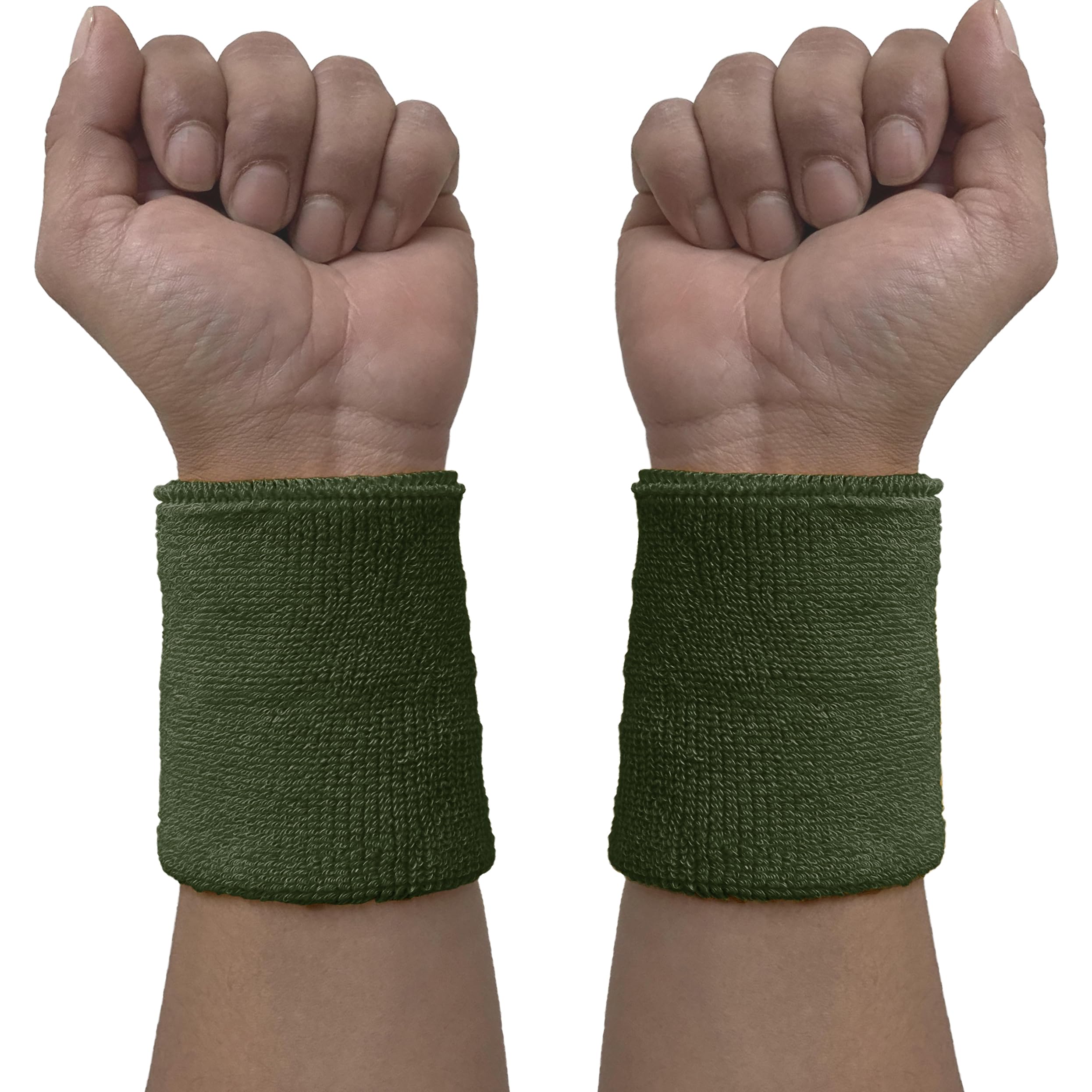 COUVER Army Green 4in Cotton Multi-Sport Wristband, Unisex, One Size — image 1