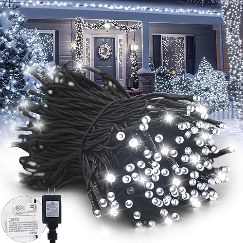 Miniatura 1 de Kwaiffeo Luces blancas de Navidad, 100 pies, 300 LED, conectables, impermeables, para exteriores e interiores, 8 modos de luz parpadeante para