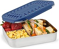 Vista 18 de Contenedor de comida con 5 secciones LunchBots Bento, de acero inoxidable, grande, para niños y adultos., Acero inoxidable