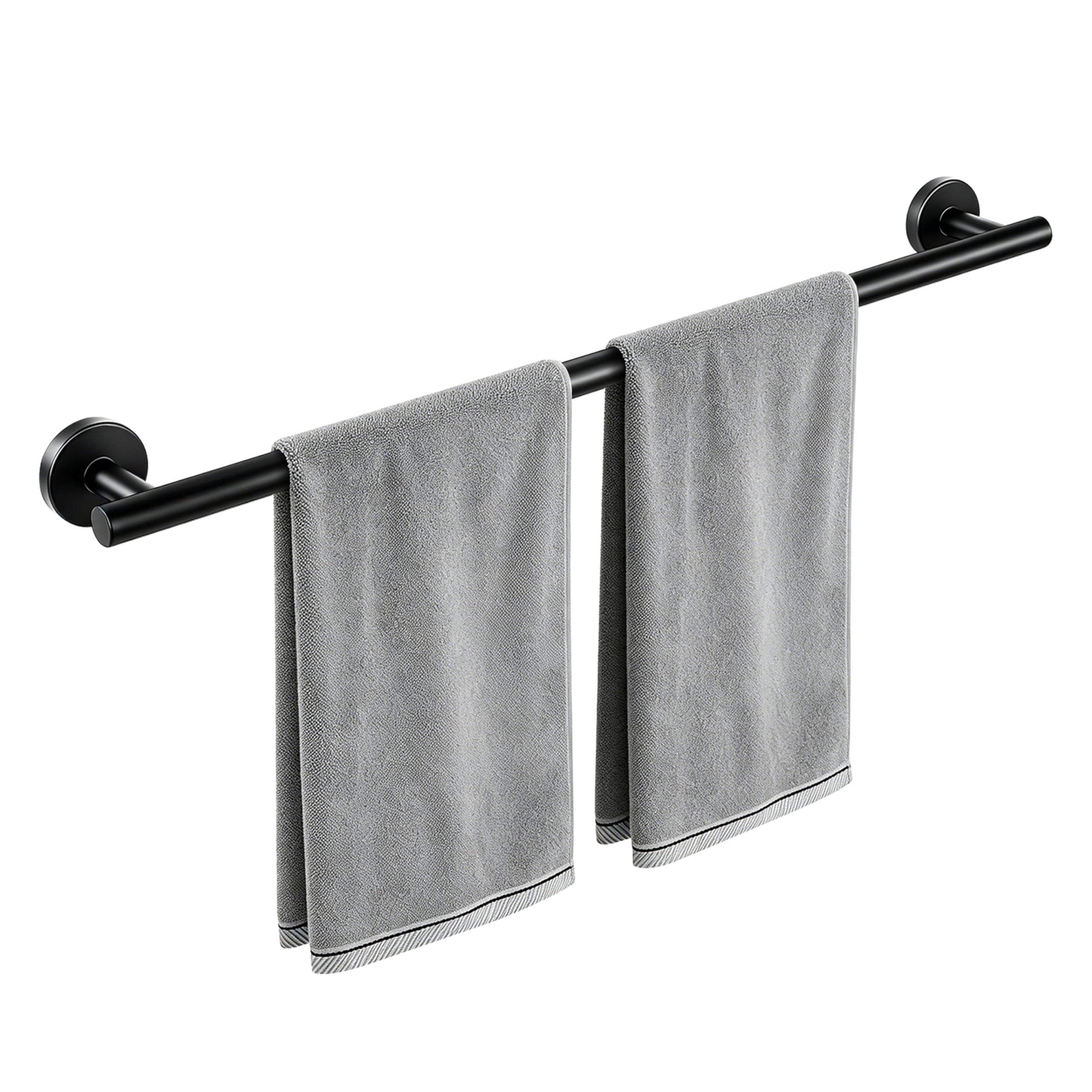 Porte serviette de salle de bain 70cm support serviette en acier inoxydable noir