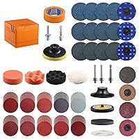 Vista 1 de Paquete de 133 Discos de Lijado de 3 Pulgadas para Taladro, Accesorio de Amoladora para Pulido, Kit Variado con Vástagos de 5/16" y 1/4