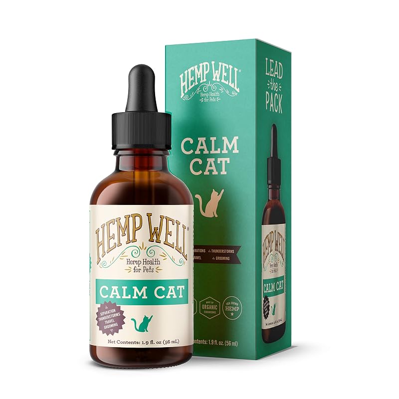 Óleo de cânhamo para gatos Hemp Well Calm Cat Oil, cânhamo orgânico, 60 mL