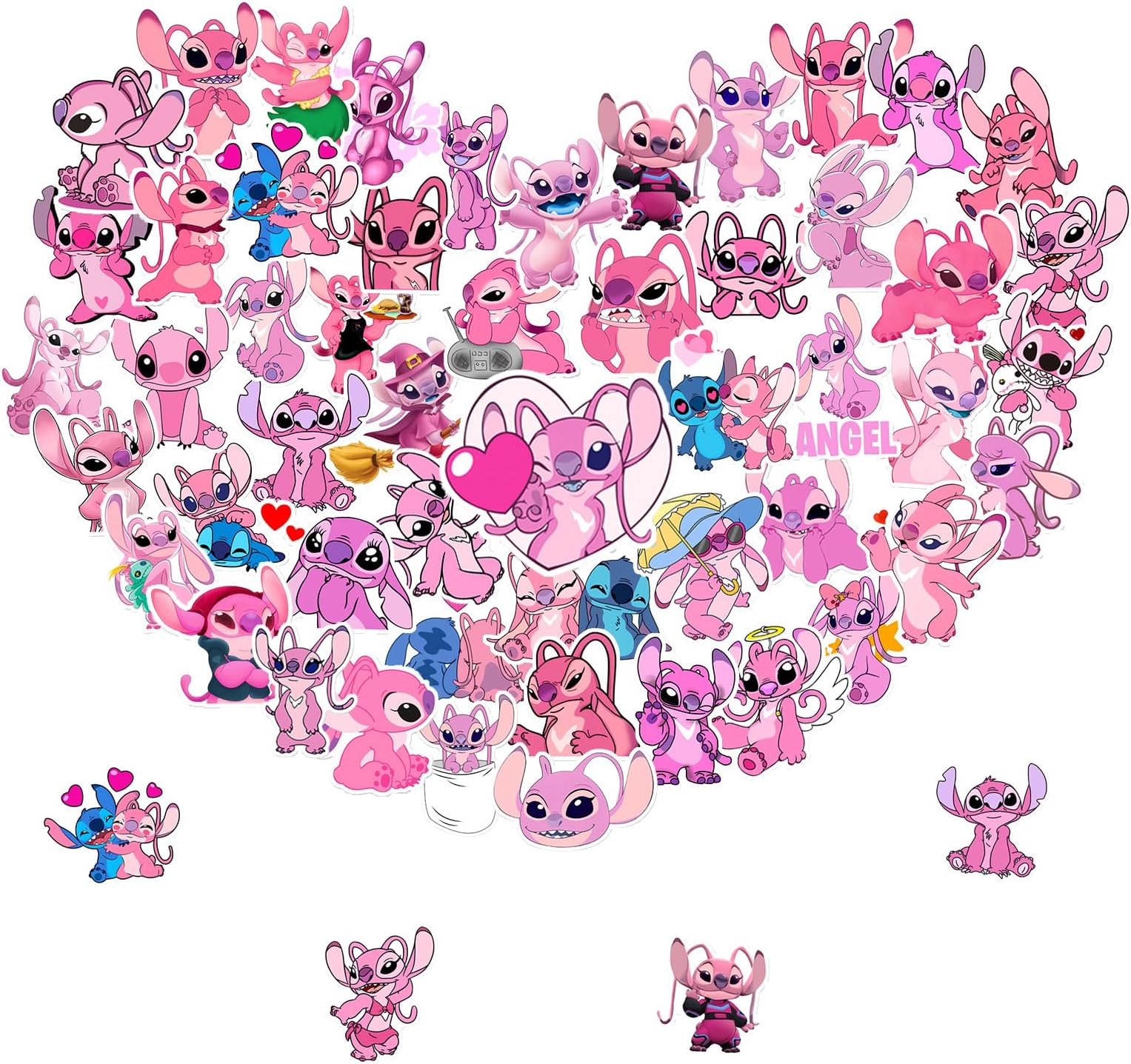 Stitch Angel Cute Cartoon Vinyl Decal Sticker for Car