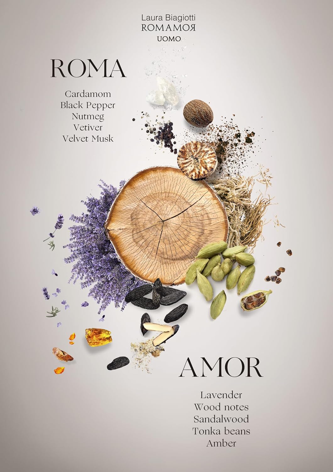 Laura Biagiotti Romamor - Cologne for Men - Amber Woody Fragrance - Perfume for Men with Grapefruit, Black Pepper, Vetiver and Ginger - 2.5 oz