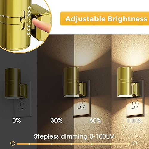 Miniatura 2 de L LOHAS LED Luz nocturna, luces nocturnas automáticas enchufables a la pared, paquete de 2 luces nocturnas con sensor de luz, 3000 K blanco suave