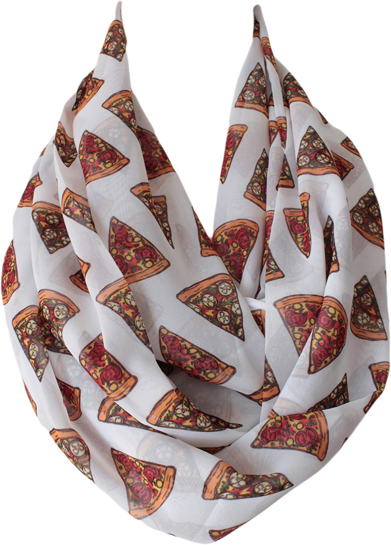 Etwoa's Pizza Slices Infinity Circle Loop Scarf
