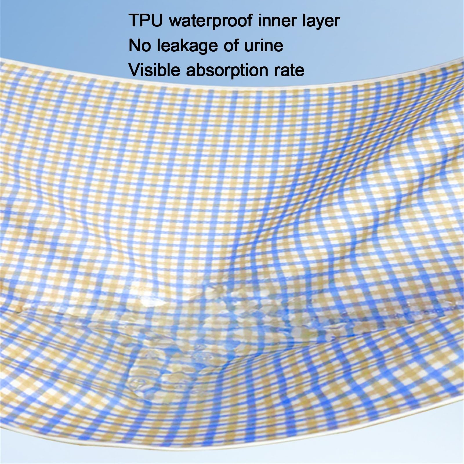 Doble Cara Empapadores Cama Adultos Absorción de Agua a Prueba de Fugas Paciente Paralizado Impermeabile Reutilización Postnatal Lavables(180x200cm,Red and Blue)