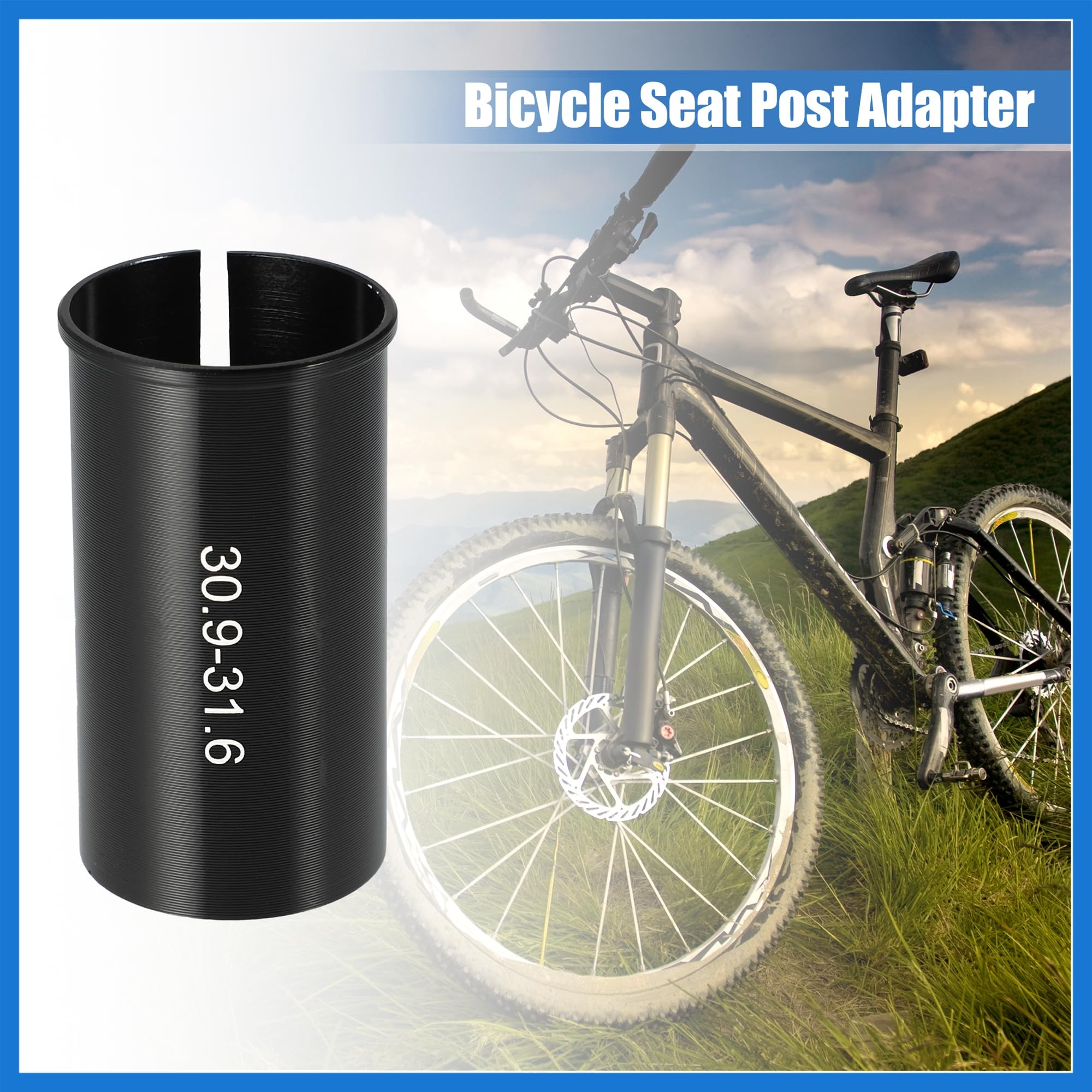 VekAuto 2 Pcs 30.9mm to 31.6mm Bike Seat Post Tube Adapter Reducing Sleeve Auto Accessories, Black - Image 2