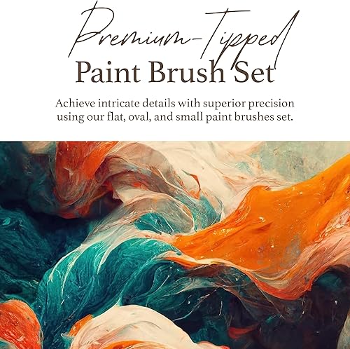 Miniatura 6 de SCHPIRERR FARBEN - Pinceles para pintura en lienzo, acrílico, gouache, óleo y acuarela, pinceles con cerdas sintéticas, juego de pinceles para