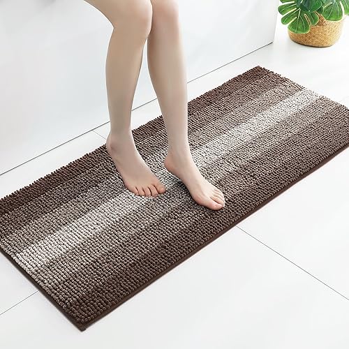 Miniatura 24 de Gibelle Juego de 2 alfombras de baño moradas, juego de alfombras de baño antideslizantes de felpilla, alfombra absorbente para ducha y baño, tapete