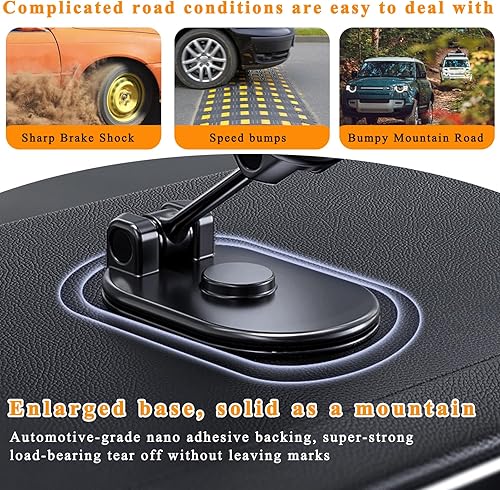 Miniatura 6 de Soporte magnético de teléfono para automóvil, soporte giratorio de 360 grados para teléfono celular con 8 imanes fuertes, soporte adhesivo para