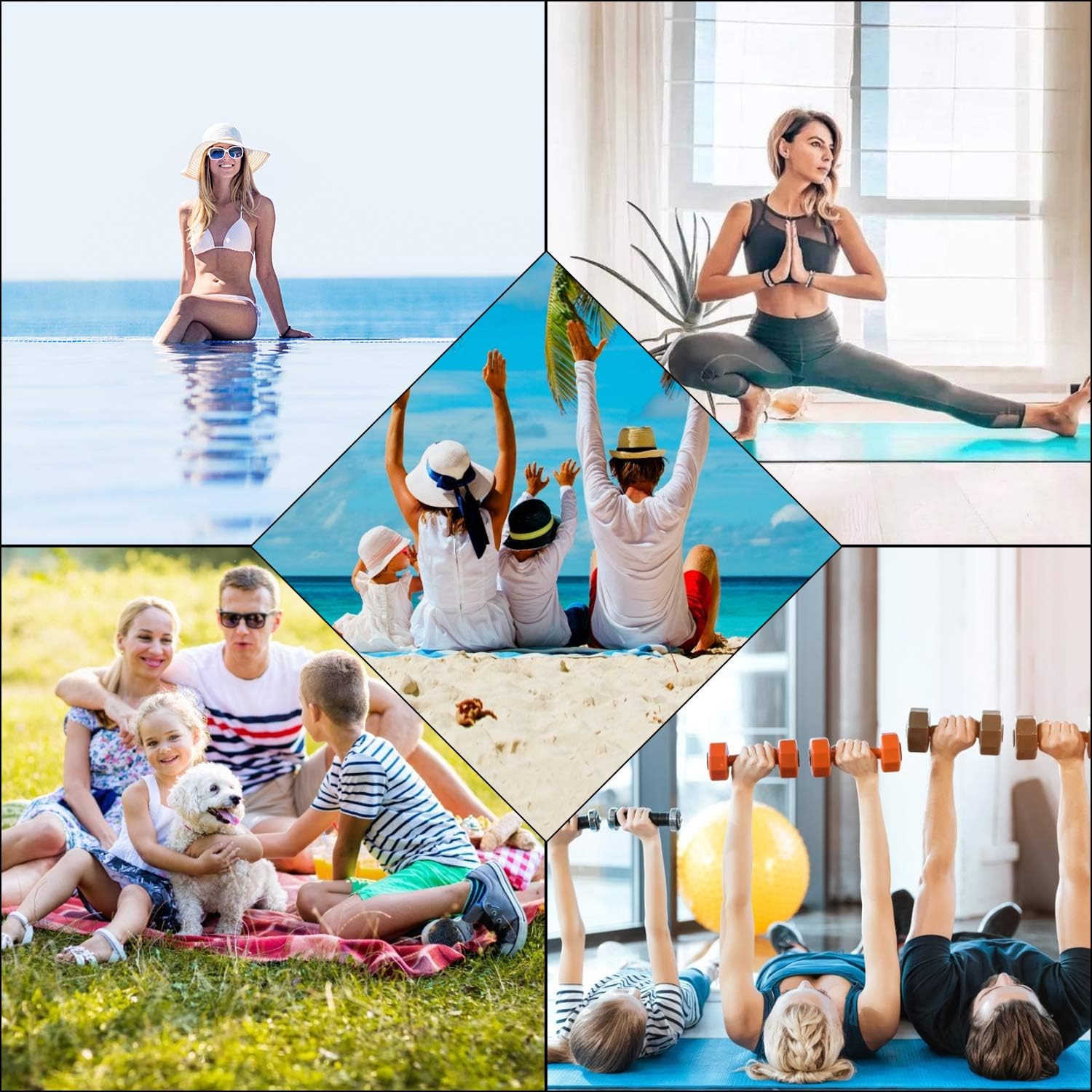 VIFUUR Microfiber Beach Towel for Travel Quick Dry Super Absorbent Lightweight Camping Towel, Suitable for Camping, Backpacking, Gym, Beach, Swimming, Yoga, Coconut SeaWaves 60x30inch : Sports & Outdoors