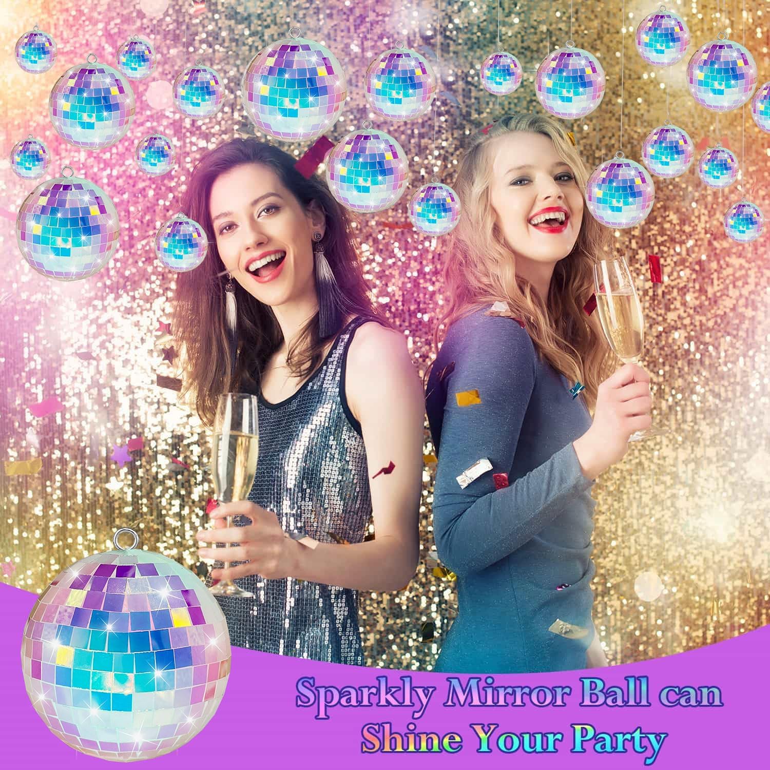 Bola de Discoteca,Bola de Discoteca con Espejo,Bola de Discoteca para Fiesta,Bola de Espejos para Colgar,Bolas de Espejo Colgantes,Deco Bola de Disco,Colgar Disco Ball,Bolas de Discoteca