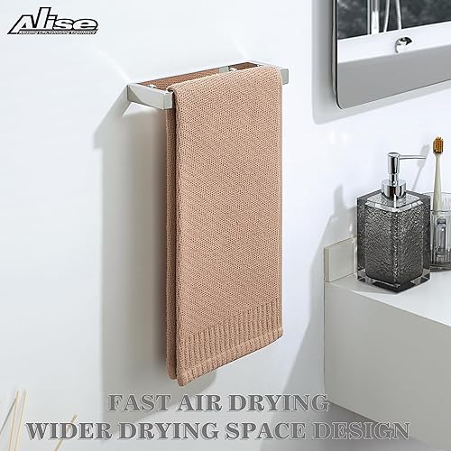 Vista 20 de Alise Toallero de baño, soporte de pared para toallas de baño, toallero para baño, toallero de acero inoxidable SUS304 de 8 pulgadas, negro mate
