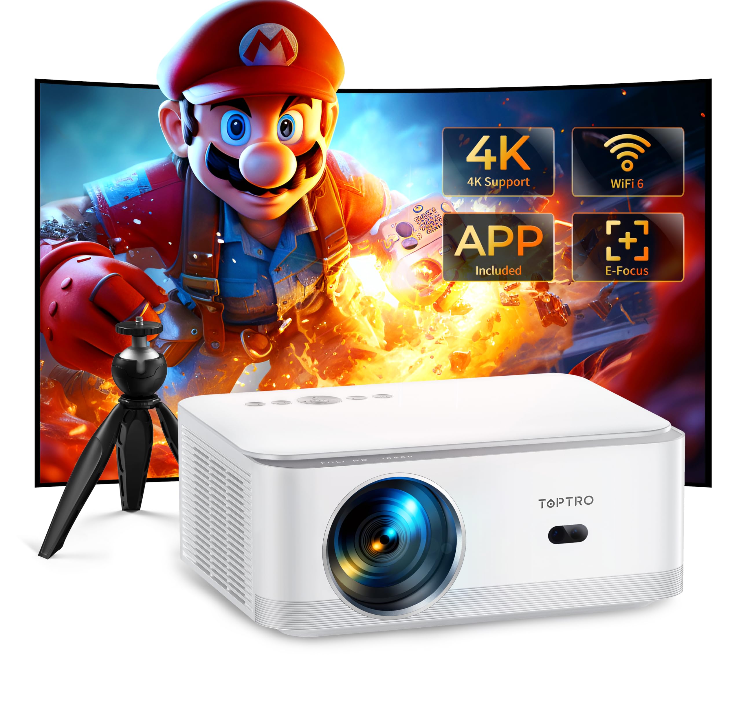 TOPTRO X6 Projector, Small Size, High Brightness,13000 Lumens