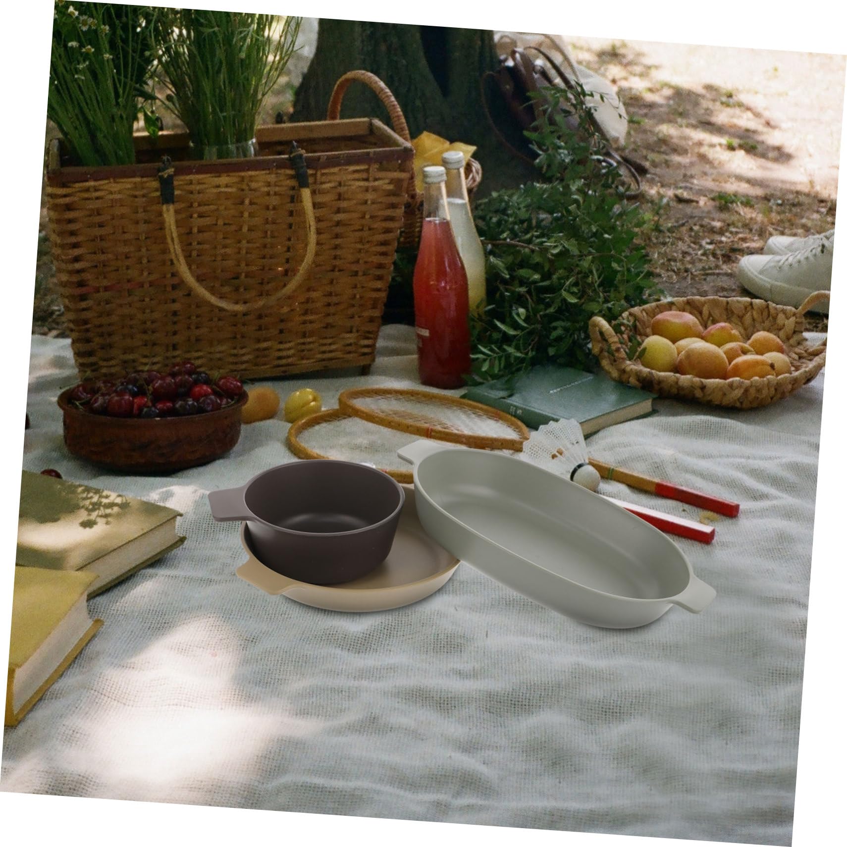 Toyvian 2 Set Piatti Leggeri e Riutilizzabili per Piatti Rotondi e Ciotole per Picnic Escursioni e