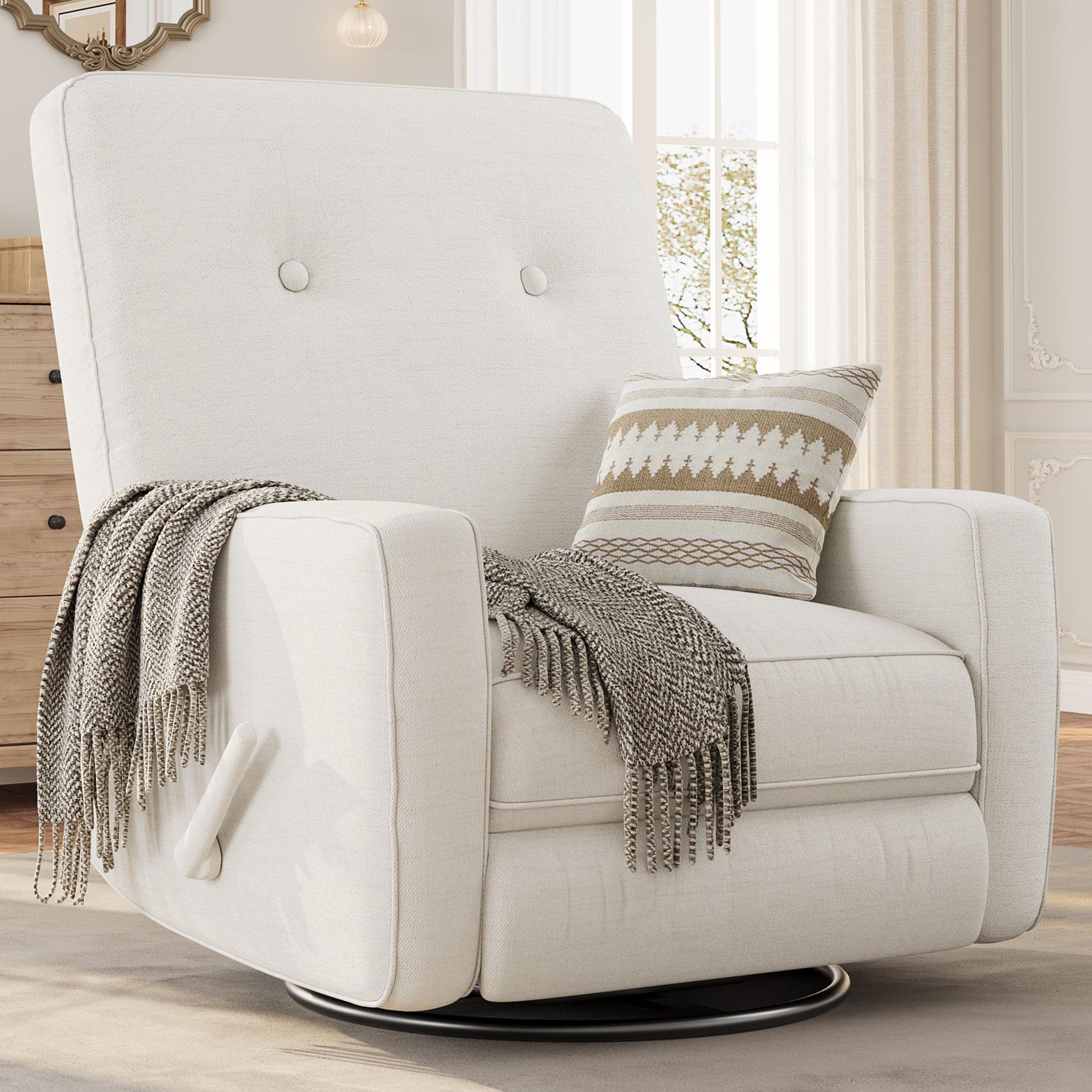 Amazon.com: Garvee Nursery Recliner Chair, 360° Swivel Rocking