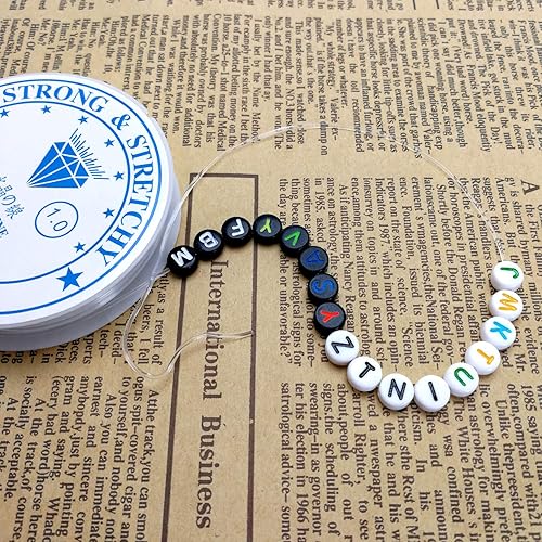 Miniatura 10 de Amaney - Cuerda elástica negra de 0.031 in, cuerda elástica de cristal para pulseras, cuentas y fabricación de joyas