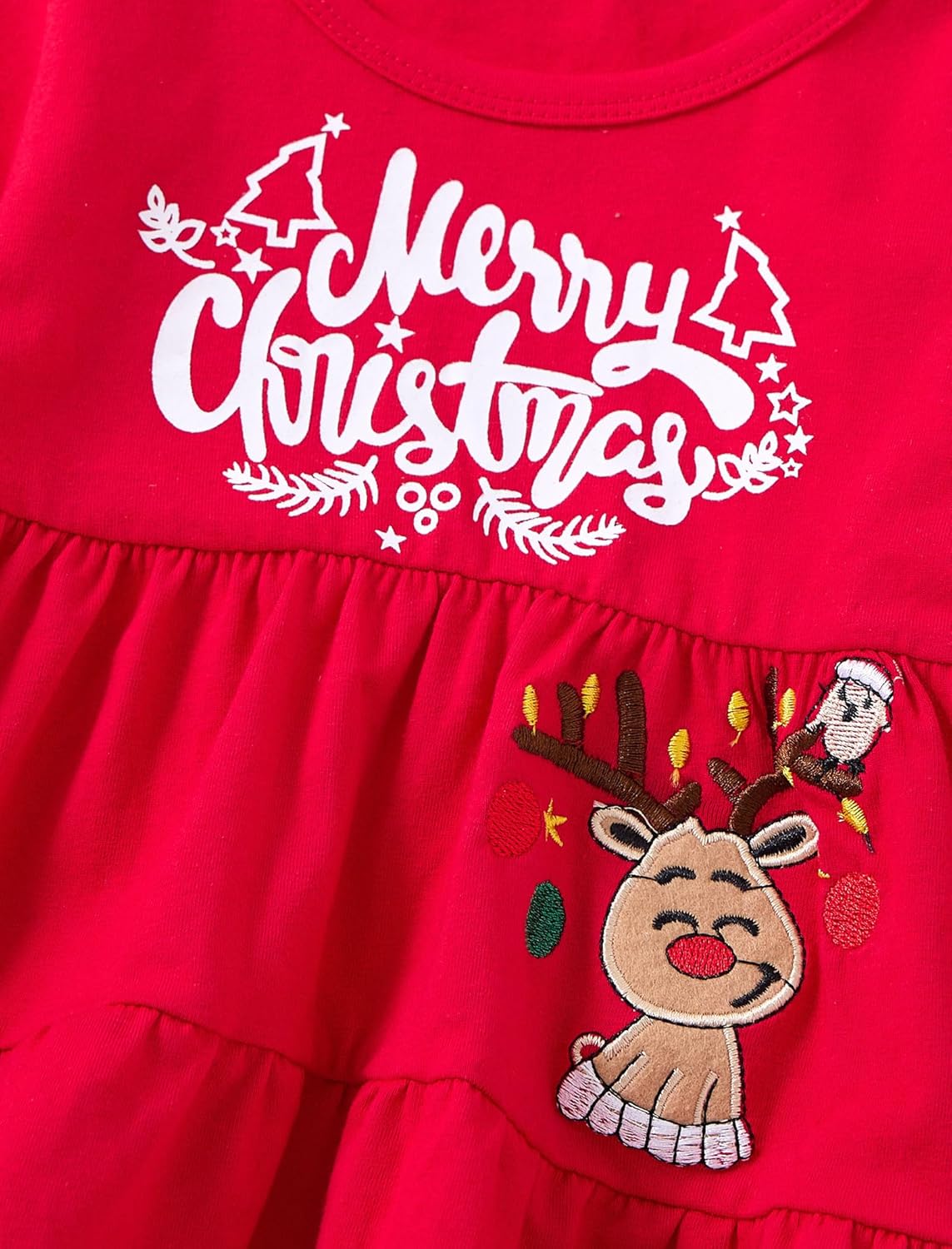 Toddler Girl Christmas Outfit Long Sleeve Merry Christmas Tops Flare Pants with Headband 12M-4T - Image 4
