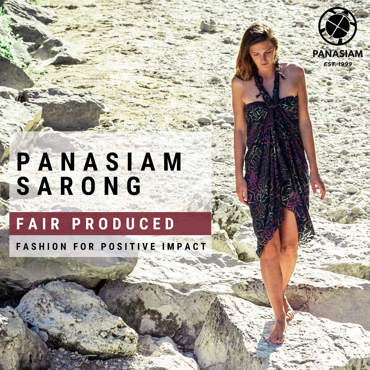 PANASIAM Sarong B024 Colored petrol, L - Image 2