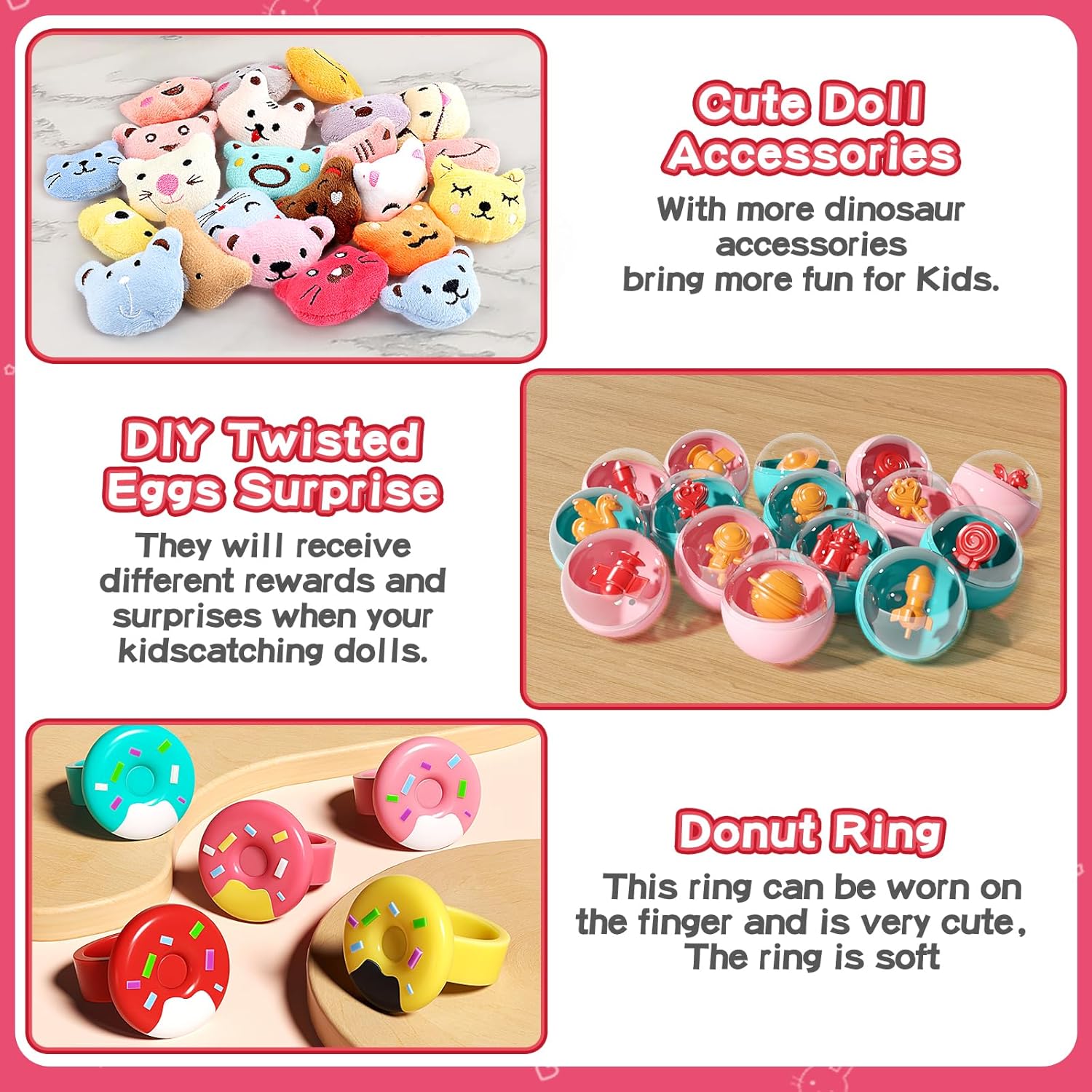 55 PCS Mini Claw Machine for Kids Bunny, Vending Machine with Lights Sound, Electronic Prize Dispenser for Kids Girls, Claw Toys Game Gifts for 4 5 6 7 8 Years Old Girls Boys - Image 3