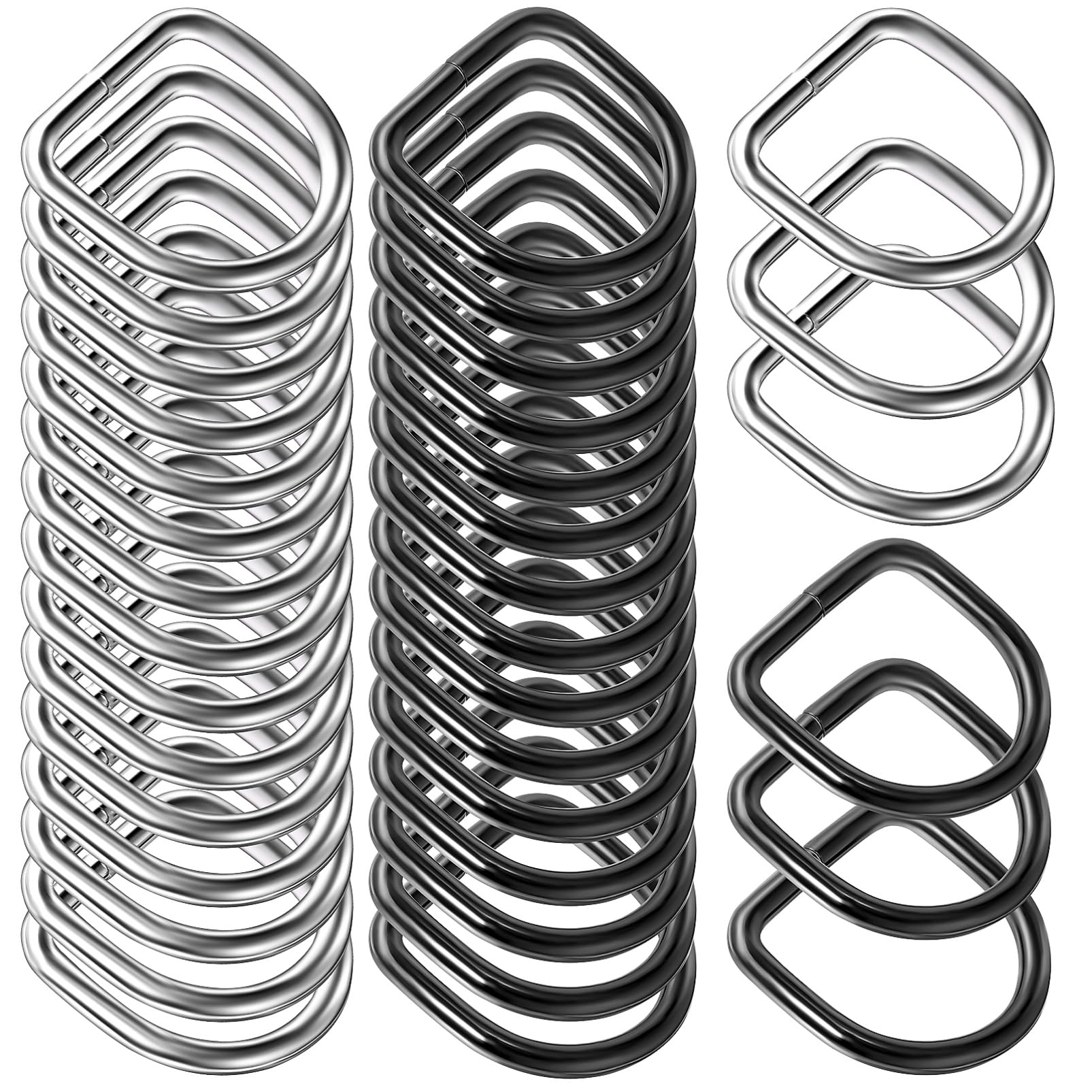 60piezas Anillos d Metálicos Para Manualidades Hebillas Resistentes Para Bolsos y Correas De Perro Diseño Simple y Duradero Para Proyectos De Costura y Accesorios