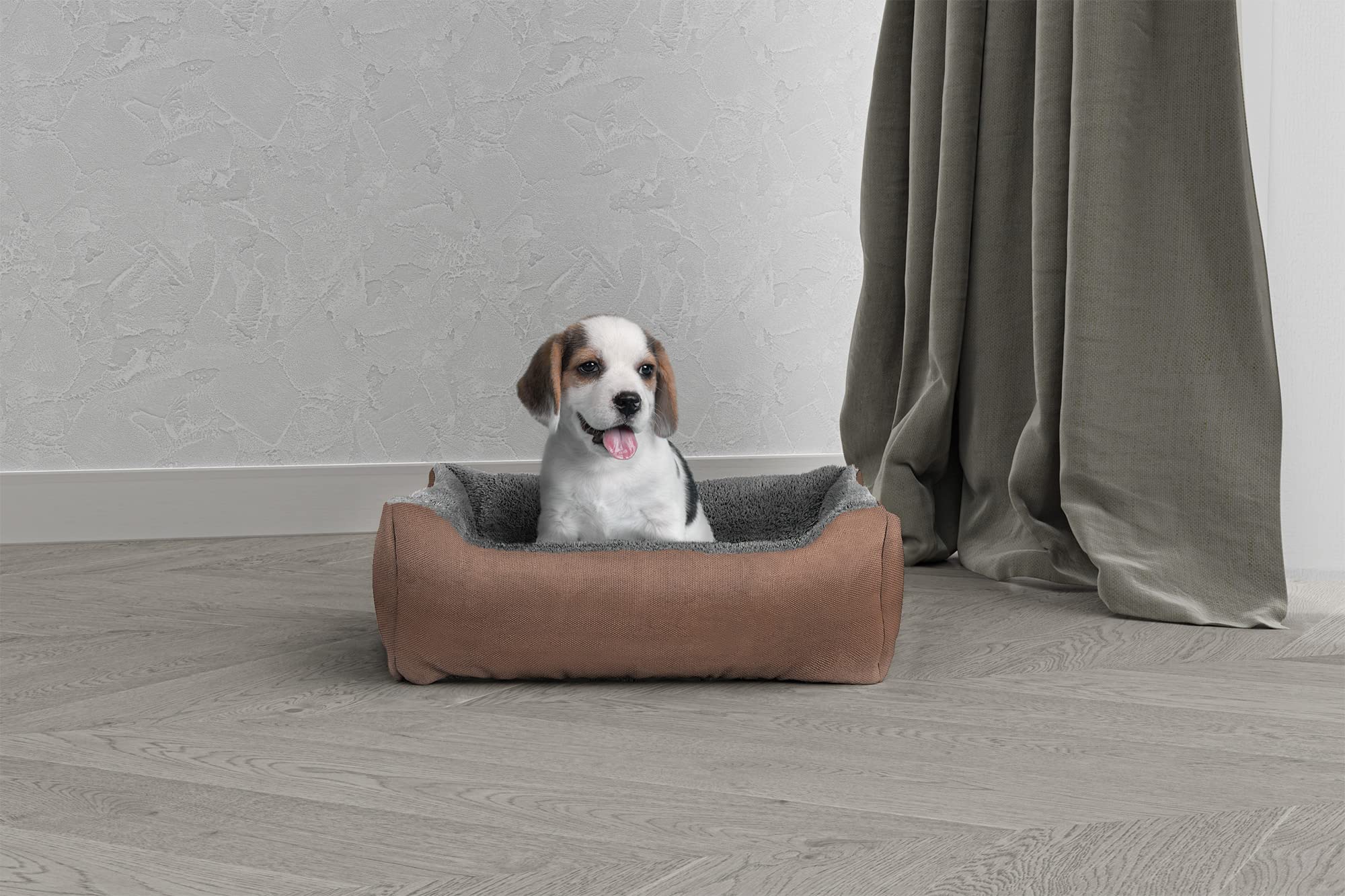 Sogni E Capricci 'Love' Hundebett 2-in-1 – Wechselbare Seite Für Sommer/Winter, Größe 62x50x17 Cm – Kuscheliges Körbchen Für Hunde