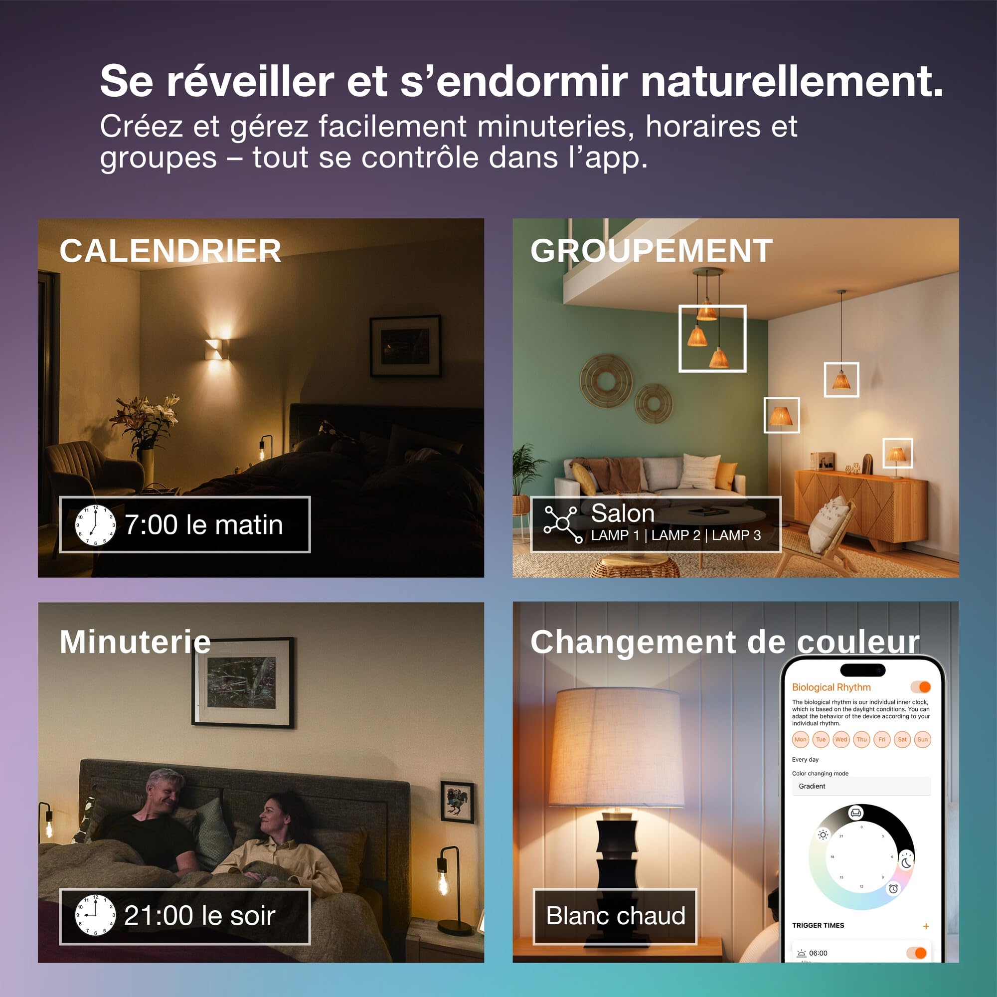Osram SMART+ Spot LED RGB PAR15 (lot de 5, GU10, 5W) – RGB + blanc chaud à froid – contrôle intelligent – Matter via Wi-Fi – Alexa, Google, Apple | , Lot de 5 ampoules LED, 50 Millimetres de diamètre, 2 0000 heures