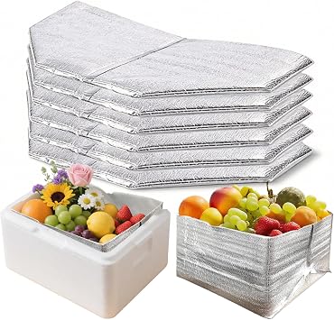 Smilco 6 Pack Insulated Bags for Food, Thermal Box Liners, Reusable Waterproof Metalized Insulated Shipping Bags for Lunch & Shopping13 x 8.5 x 12 Inches
