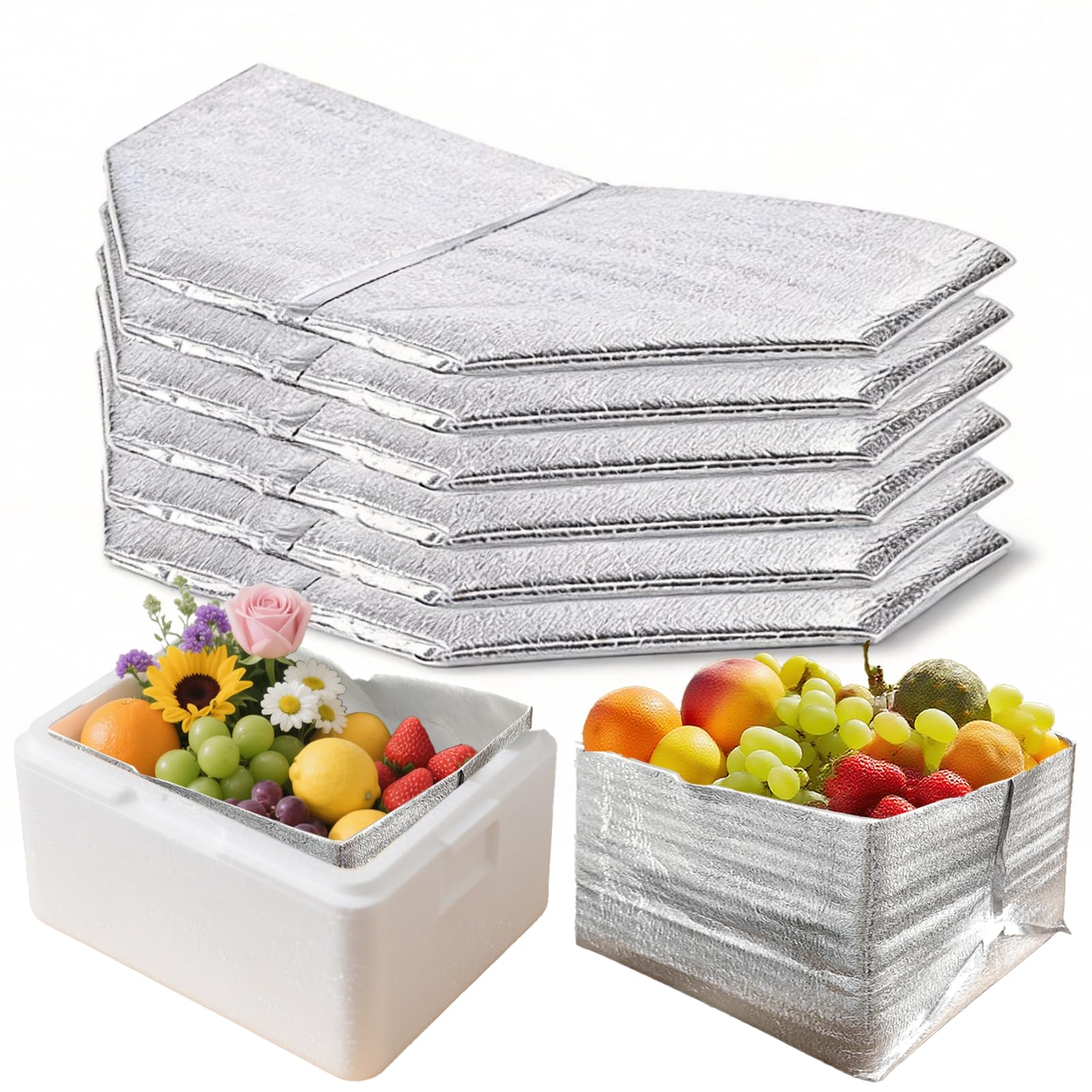 Smilco 6 Pack Insulated Bags for Food, Thermal Box Liners, Reusable Waterproof Metalized Insulated Shipping Bags for Lunch & Shopping(13 x 8.5 x 12 Inches)