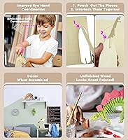 Vista 3 de Puzzled Rompecabezas 3D Estegosaurio Dinosaurio Madera Artesanía Kit de Modelo de Construcción Divertido y Educativo DIY Juguete de Dino de Madera