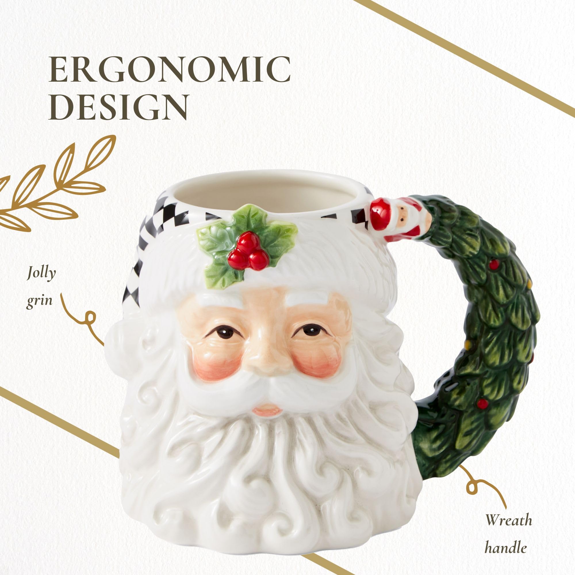 Amazon.com: Spode Christmas Tree Santa Toby Mug - Festive Coffee Mug with  Charming Decorative Santa Design - Holiday Tea Cup, Perfect for Hot  Beverages, Coffee, Cocoa & More - Dishwasher & Microwave