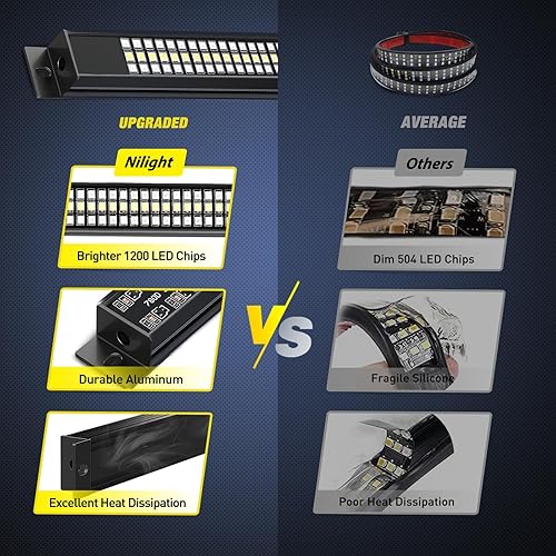 Miniatura 3 de Nilight Tira de luz para puerta trasera de camión de 60 pulgadas, marco de aluminio, tira de triple fila 1200 LED con luces de freno de marcha