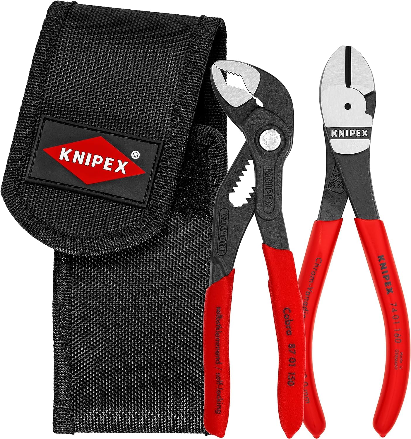 KNIPEX Zestaw szczypiec mini w etui do zawieszenia na pasku 1 x 87 01 150, 1 x 74 01 160 160 mm, 00 20 72 V02
