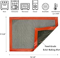 Vista 2 de AMYONE Alfombrillas Perforadas para Hornear, 2 Piezas Alfombrilla de Silicona Eclair para Media Bandeja, Forros Antiadherentes Reutilizables