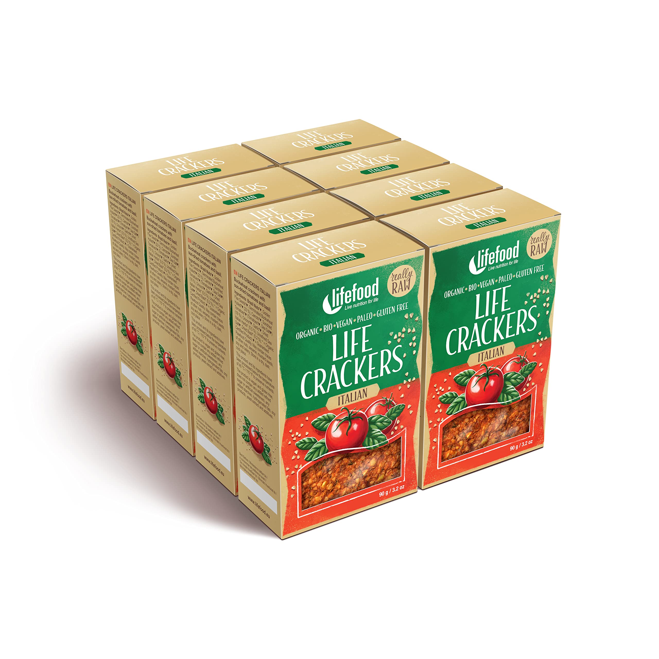 lifefood Pikantbrot Italienisch Roh Bio, 8er Pack (8 x 90 g)