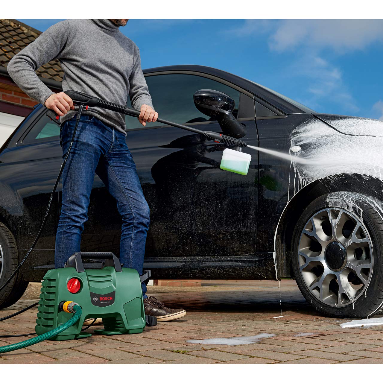 Bosch 06008A7F70 Easyaquatak 110 High Pressure Washer, Green, 37.5