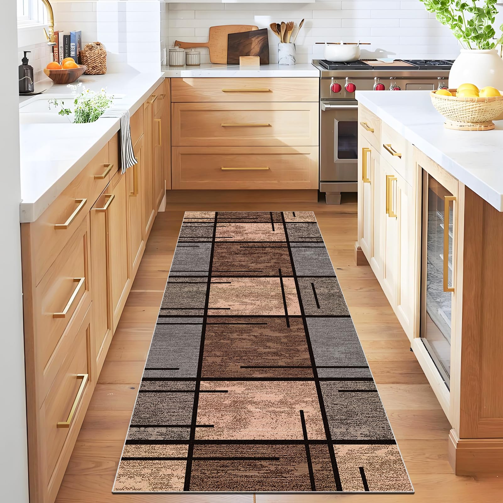 Non Slip Runner Rugs for Hallway 120 x 400 cm , Washable Kitchen Runner Rug Carpet Runner, Hall Runner Carpet Narrow Rug, Heavy Duty Runner Mat, Hallway Runner Rug Kitchen Mats, Entrance Rug Runner