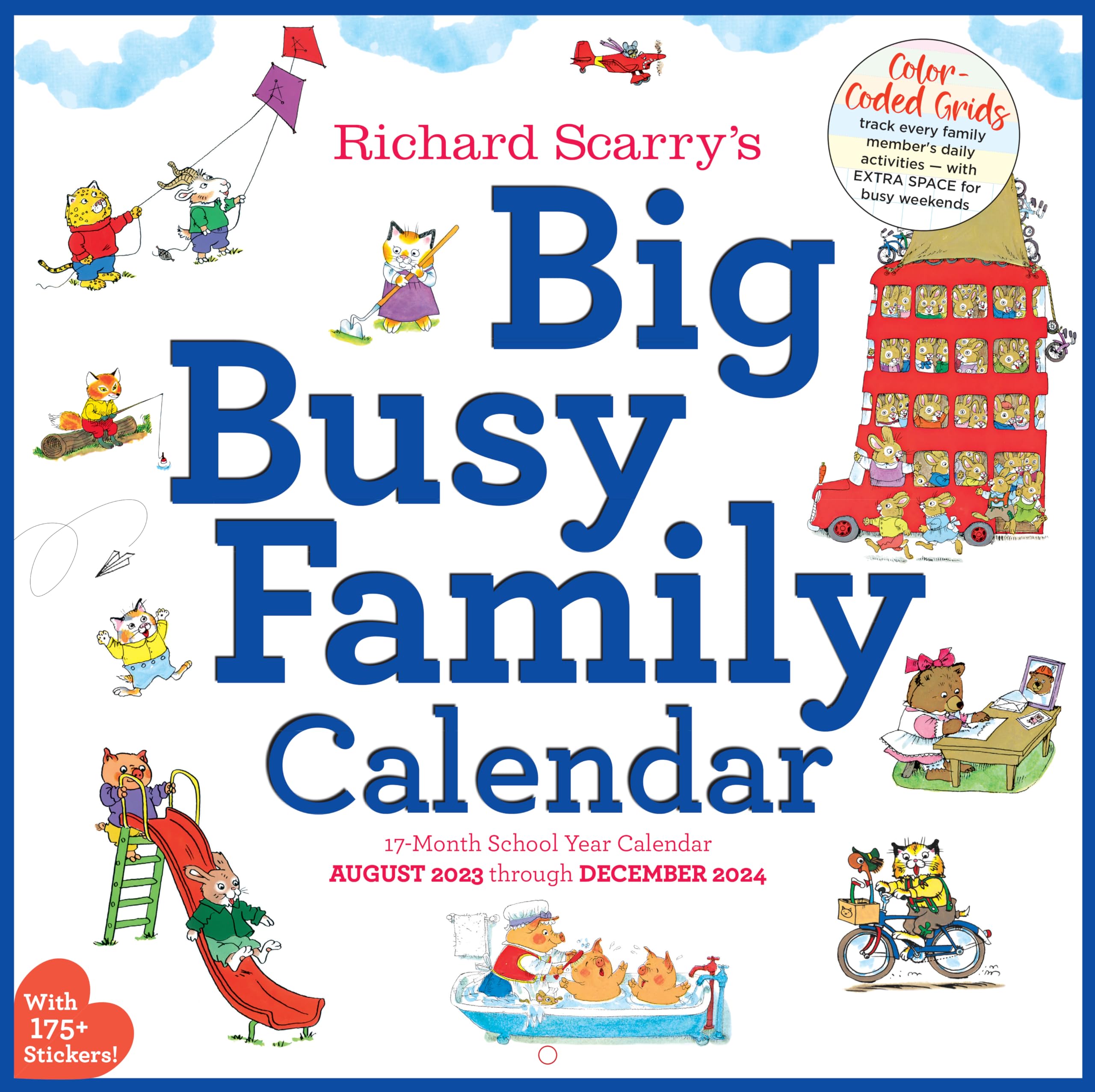 Richard Scarry Big Busy Family 2024 Wall Calendar: Track Every Family Member's Daily Activities