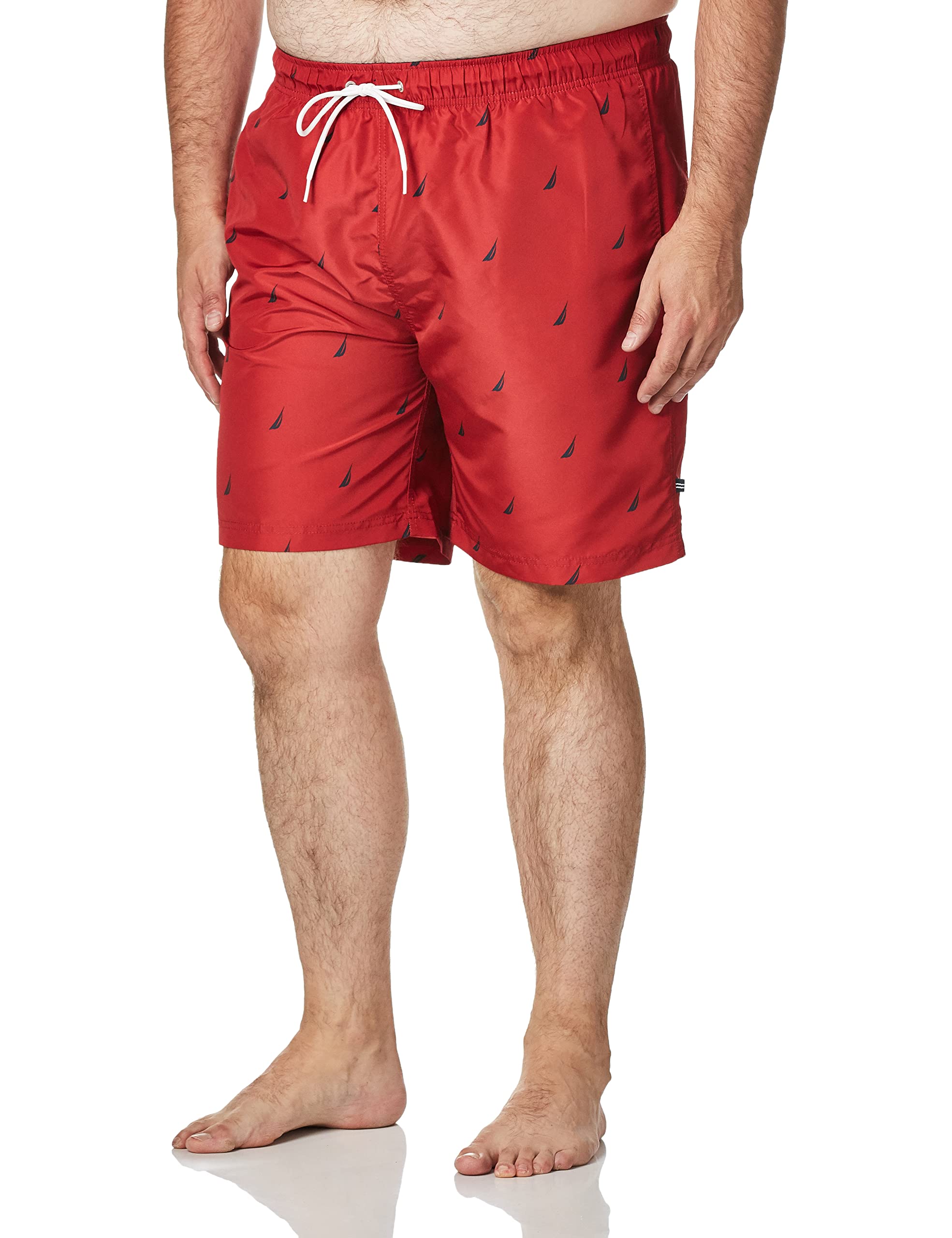 Артка view of Nautica Men's Quick Dry J-Class Sailboat Print Swim Trunk, showing back pocket