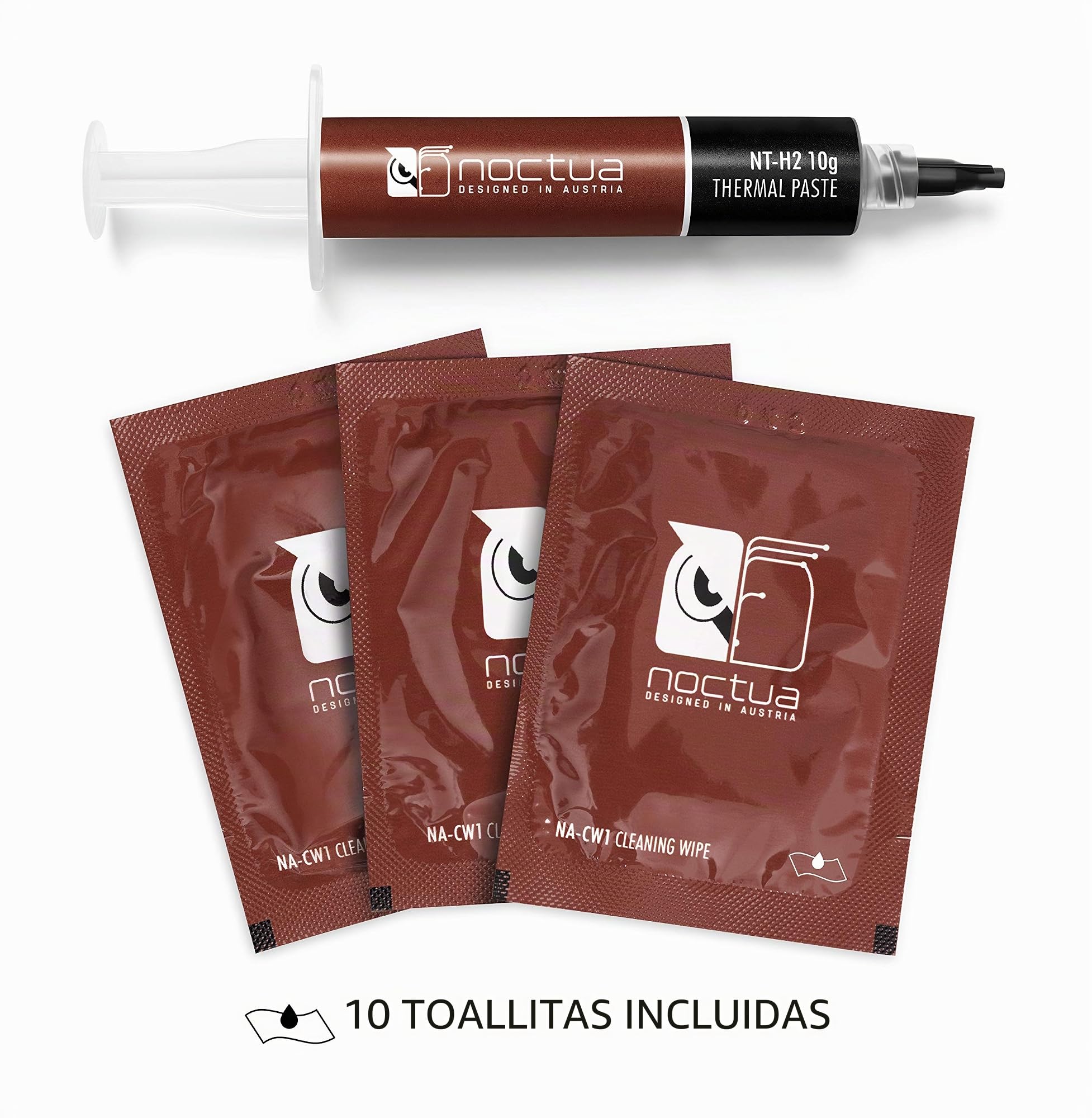 Noctua NT-H2 10g, Pasta Térmica para Ordenadores incl. 10 Toallitas Limpiadoras (10 g)
