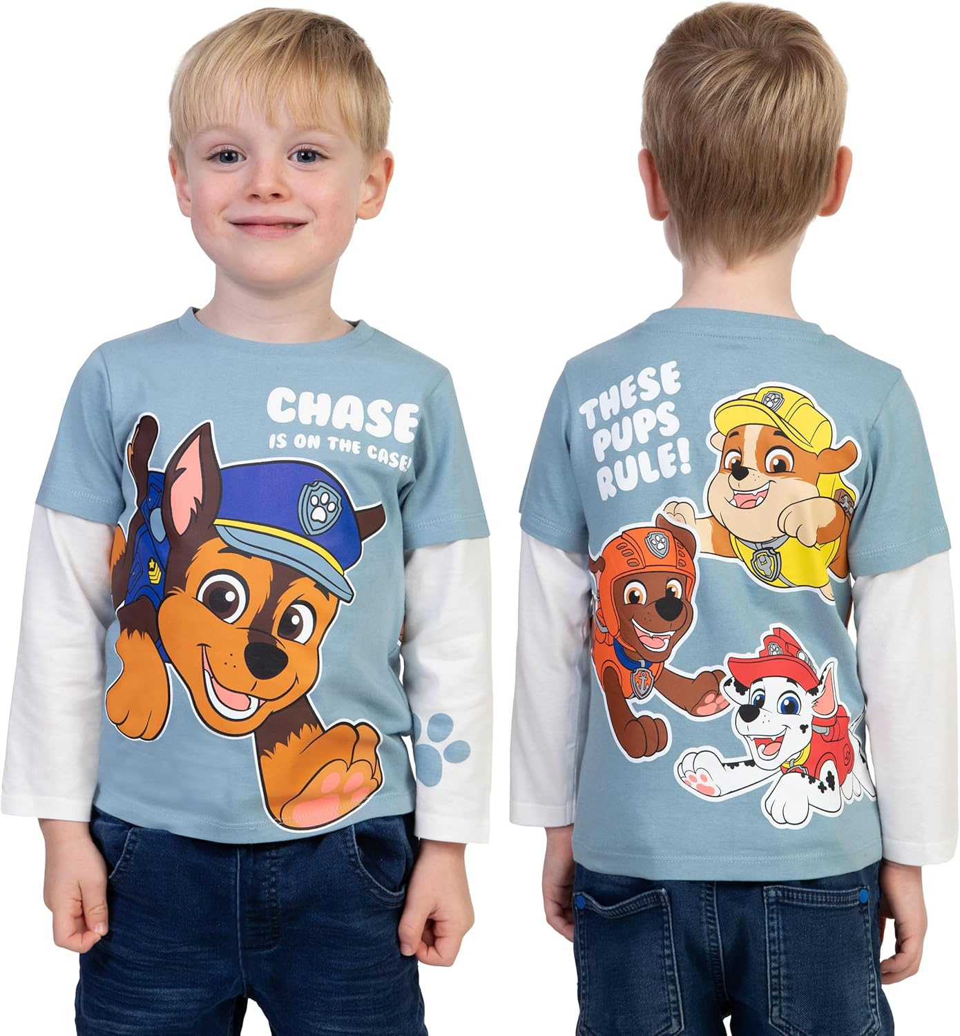 Paw Patrol Boys Tshirt, Chase Kids T Shirt, Cotton Kids Clothes, Long Sleeve Boys' T-Shirts