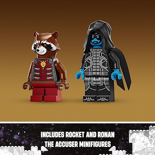 Miniatura 6 de LEGO Marvel Rocket's Warbird vs. Ronan, juguete de nave espacial de superhéroes construible para niños, regalo de Guardianes de la Galaxia para