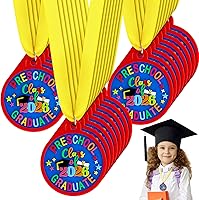 Vista 1 de Sratte Medalla de graduación preescolar de jardín de infantes para niños, medallas de premio de graduación con cinta amarilla para el cuello