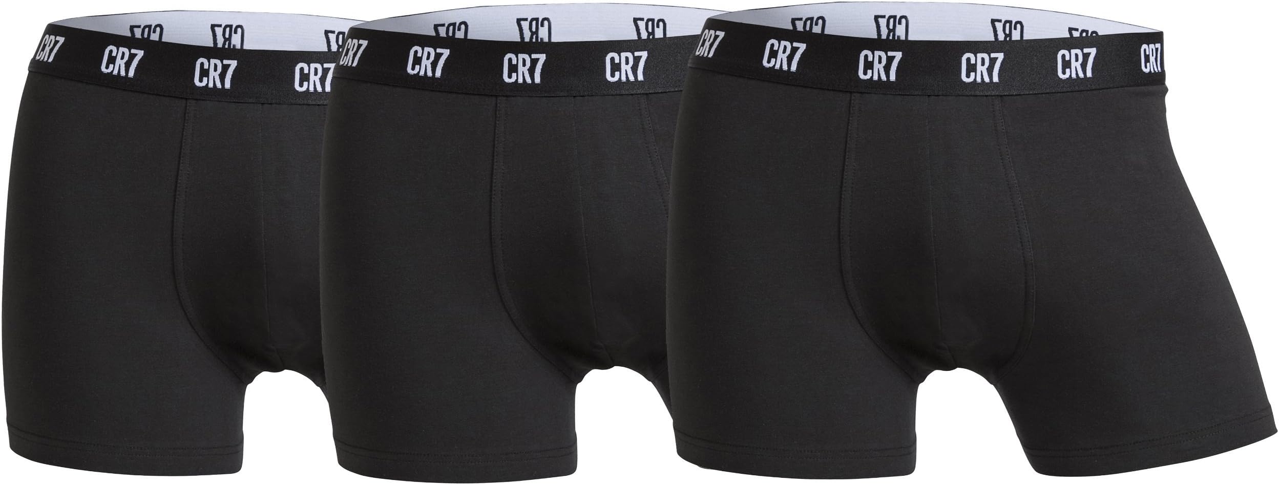 CR7 Cristiano Ronaldo Men's 3 Pack Basic Trunk Plain Boxer Shorts