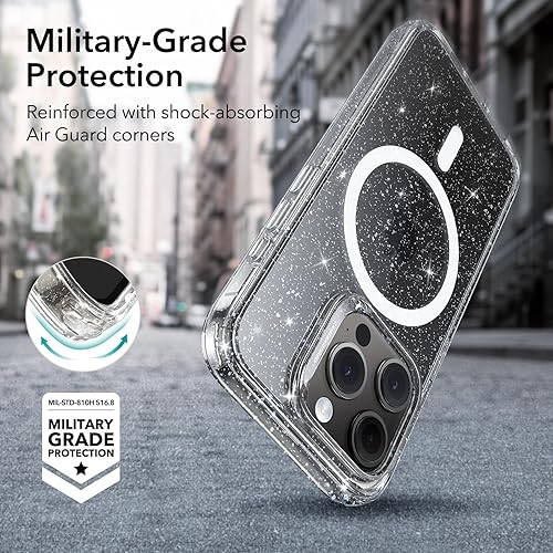 Miniatura 5 de ESR Juego de protección de funda híbrida clásica (HaloLock), compatible con iPhone 15 Pro Max, brillo transparente