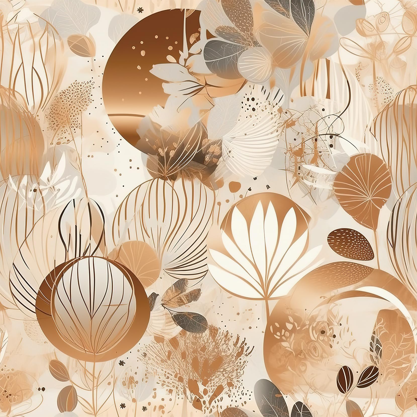 ANLIKY-Pro Self Adhesive Wallpaper, Removable Decorative Film, Opulent Abstract Florals Pattern, Art Deco Style, 44X300CM Peel and Stick Contact Paper for Wall Decal or Cabinet Furniture — image 1