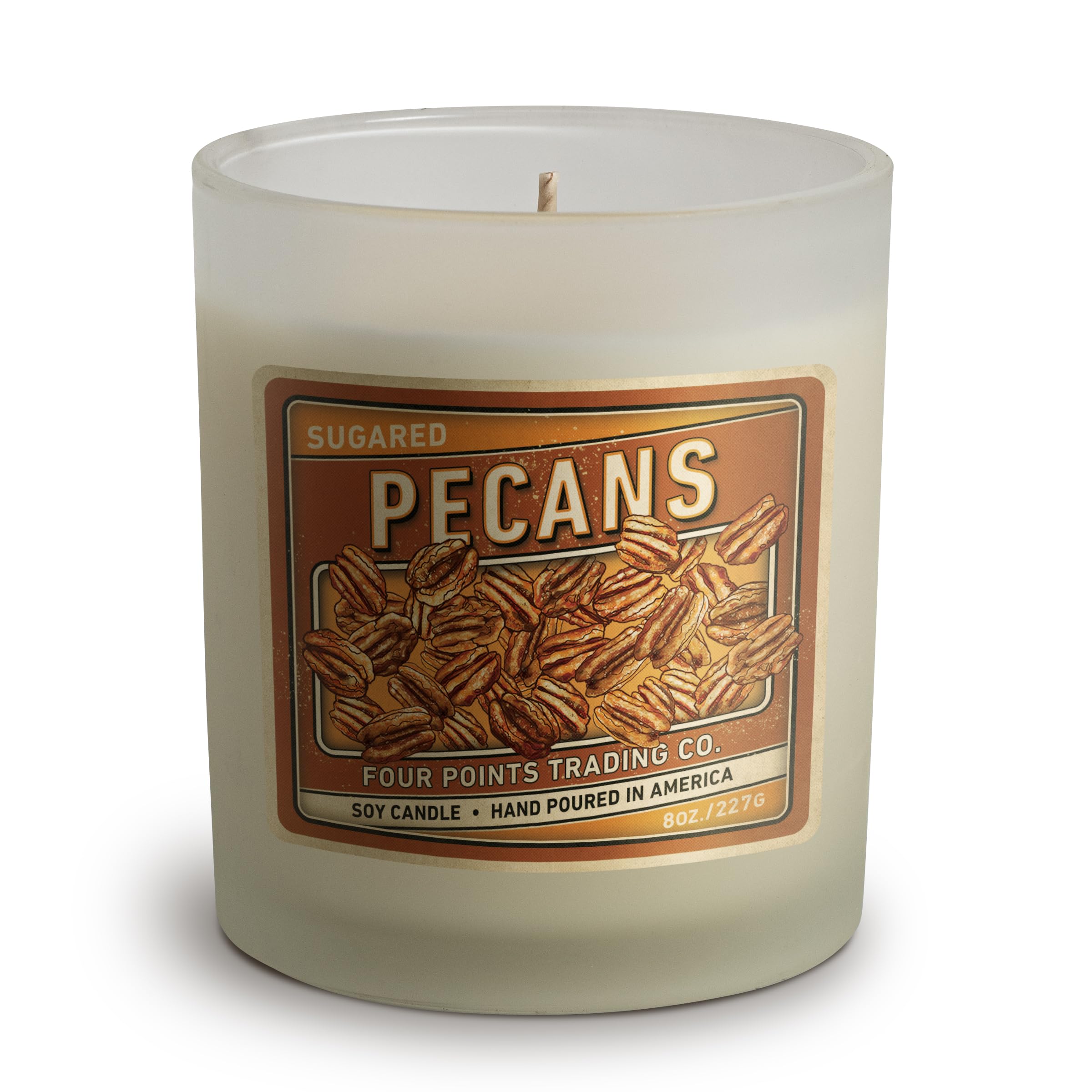 Vela aromática de aromaterapia de soja con aroma a pacanas azucaradas de 8 onzas con tarro - Four Points Trading Co.